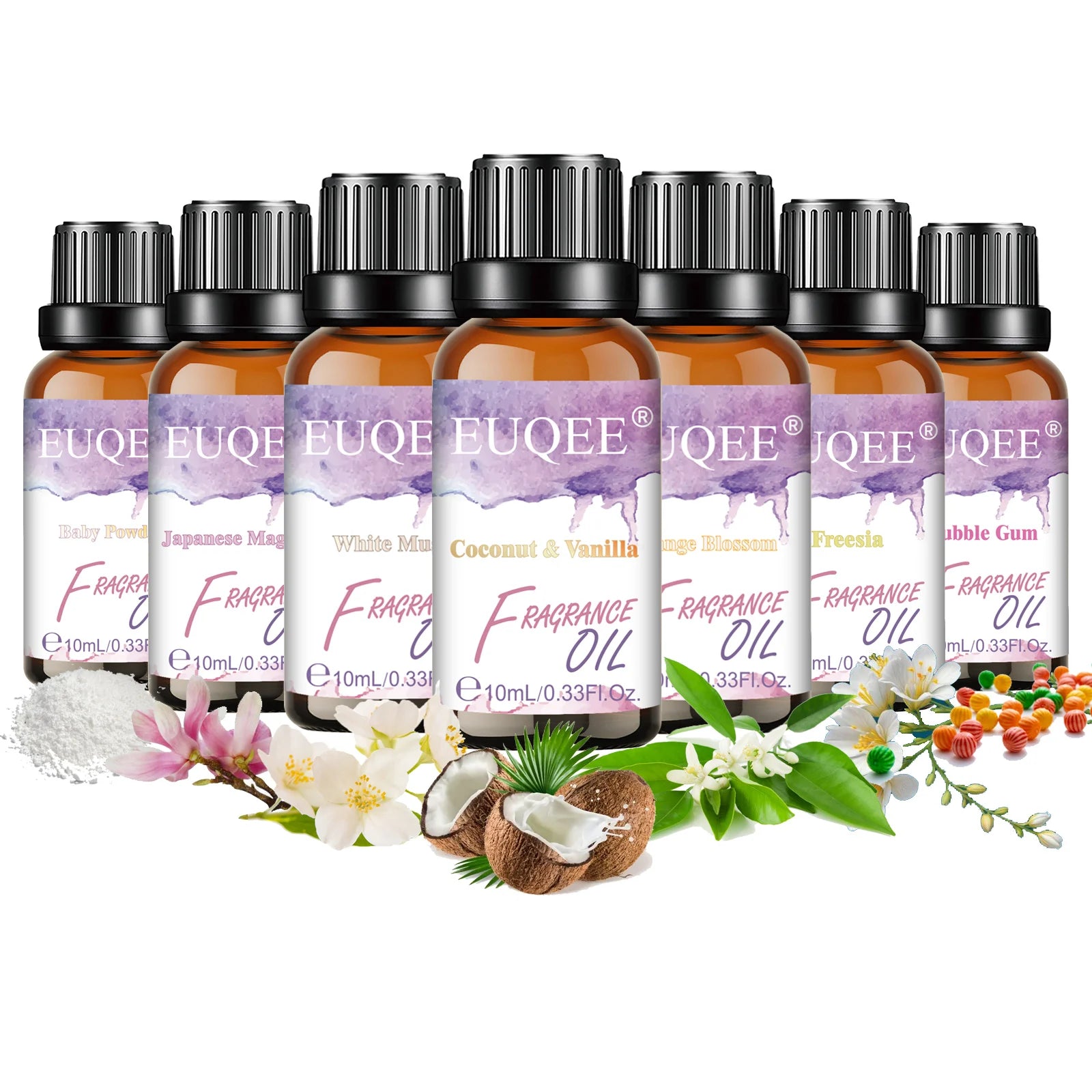 EUQEE 10ml Aromatherapy Fragrance Oil for Diffuser | 6 Scents