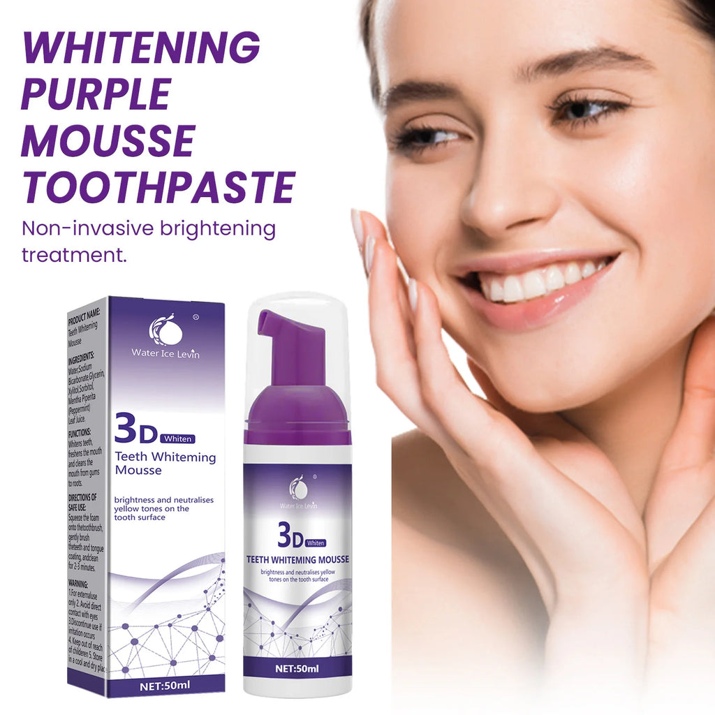 Purple Whitening Mousse Toothpaste 50ml – Fresh Breath & Deep Clean Whitening Mousse Toothpaste Oasis Select