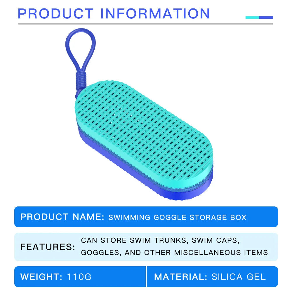 Silicone Swimming Goggles Case,Drop-Proof & Scratch-Resistant Protective Storage Box,Portable Foldable Bag Silicone Glasses Case Oasis Select