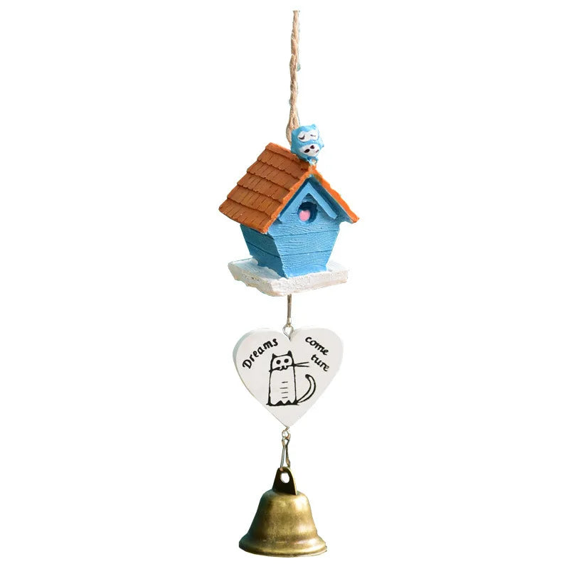 Japanese-style Resin Wind Chimes, Room Bells, Car Pendants, Cartoon Black Cat Birthday Gifts, Balcony Sunny Day Doll Sets Oasis Select