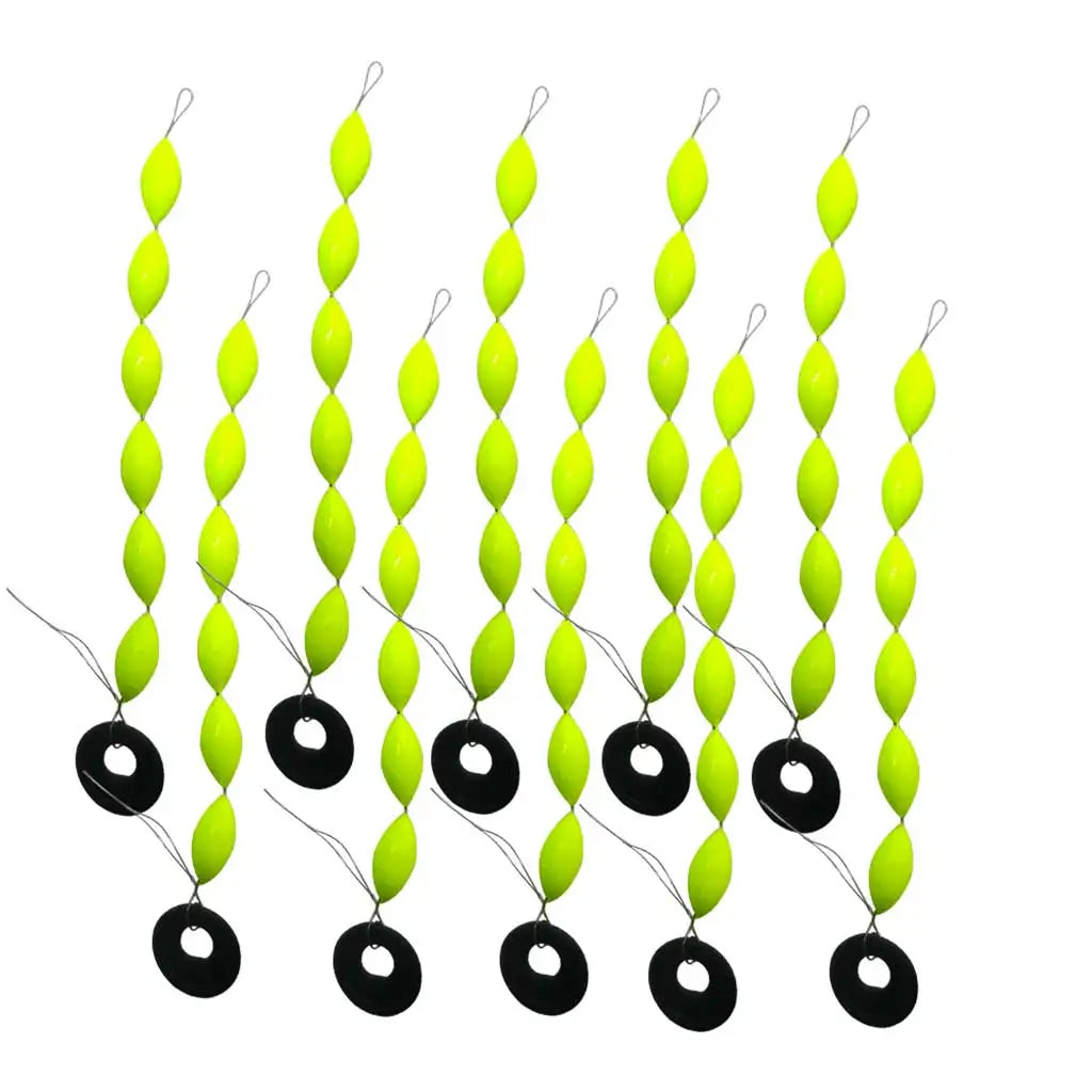 10/30bars Oblong Bean-Shaped Fishing Bobbers String Buoys for Still Water Fishing 7Star Centipede Style Buoy Drift Fishing Float Oasis Select
