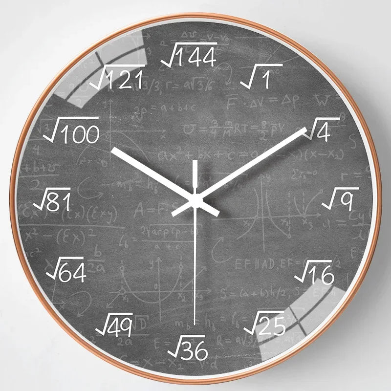 Modern Math Wall Clock Creative Art Hanging Clock Non Ticking Wall Clock Home Decor for Study Bedroom Living Room Office Gift Oasis Select style3 8 inch