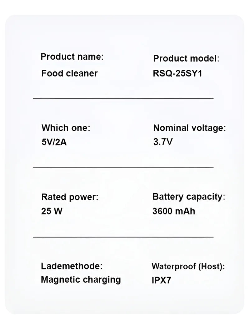 Household Food Purifier Fruit And Vegetable Washing Machine Vegetables Cleaner Machine Oasis Select