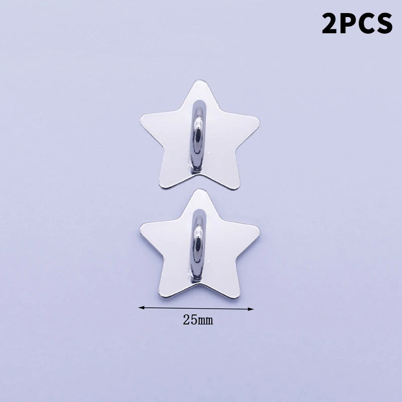 Metal Star Moon Bow Phone Charm Holder & Finger Ring Stand 2/4pc