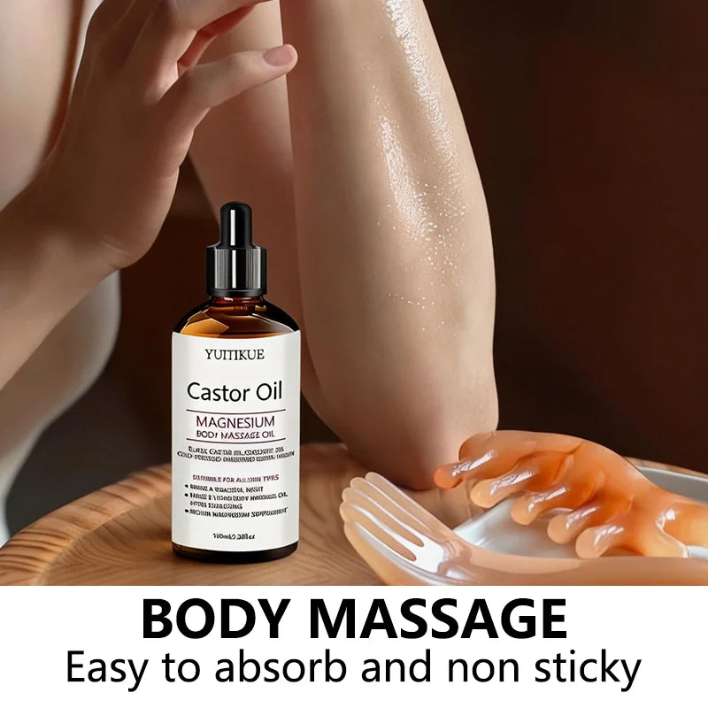 YUITIKUE Castor Oil Magnesium Massage Oil – Non-Sticky 100ml