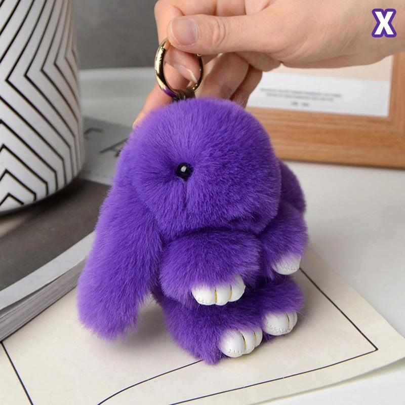 15cm Gifts Rabbit Fur Keychain Women Bag Car Key chain Pendant Decoration Jewelry Bags Hangings Accessories Oasis Select MR-28