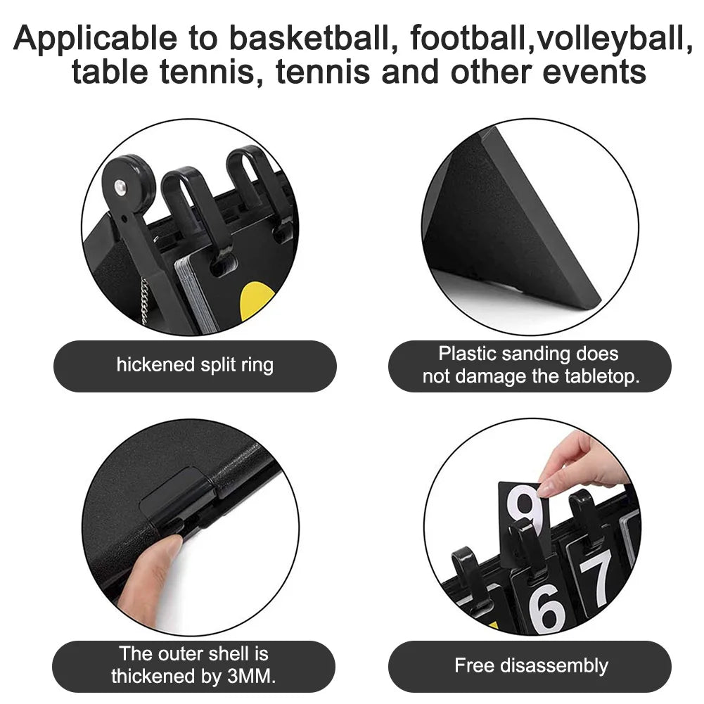 Portable Manual Flip Scoreboard – Basketball Tennis Volleyball