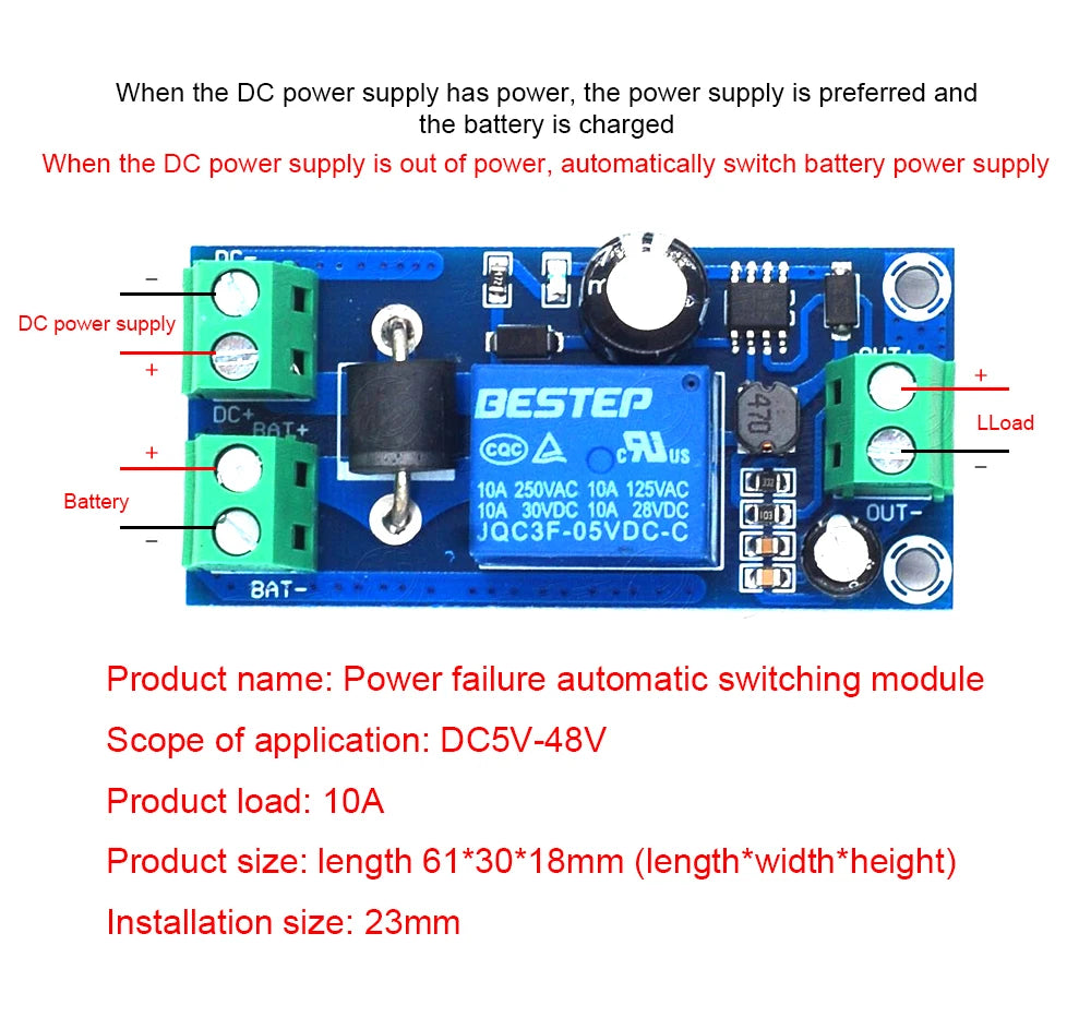 Power-OFF Automatic Switching Module UPS Board DC 5-48V Lithium Battery Uninterruptible Power Supply For Emergency Power Cut-of Oasis Select