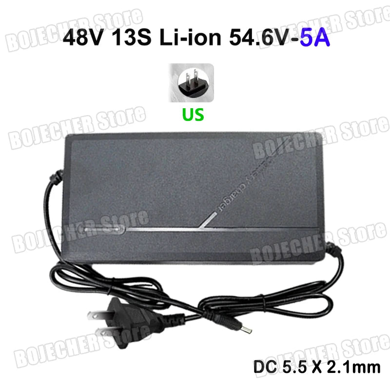 36V 48V 2A 5A Lithium Battery Charger Battery Pack 42V 54.6V 10S 13S Intelligent Fast Charging 110-240V Smart Charger US Plug Oasis Select 48V 5A US Plug