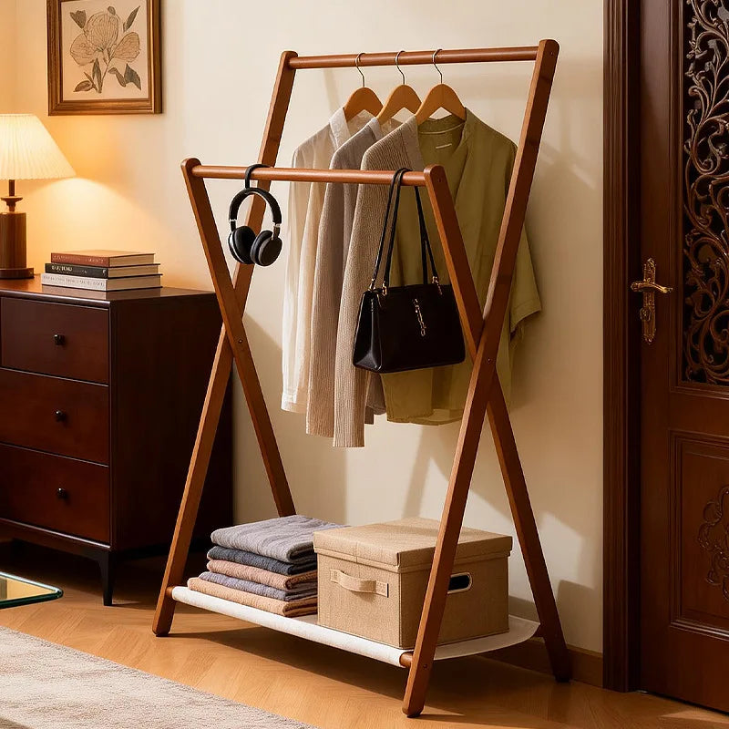 Hanging hanger bedroom floor does not take up space coat rack bedside bedside clothes storage artifact Oasis Select