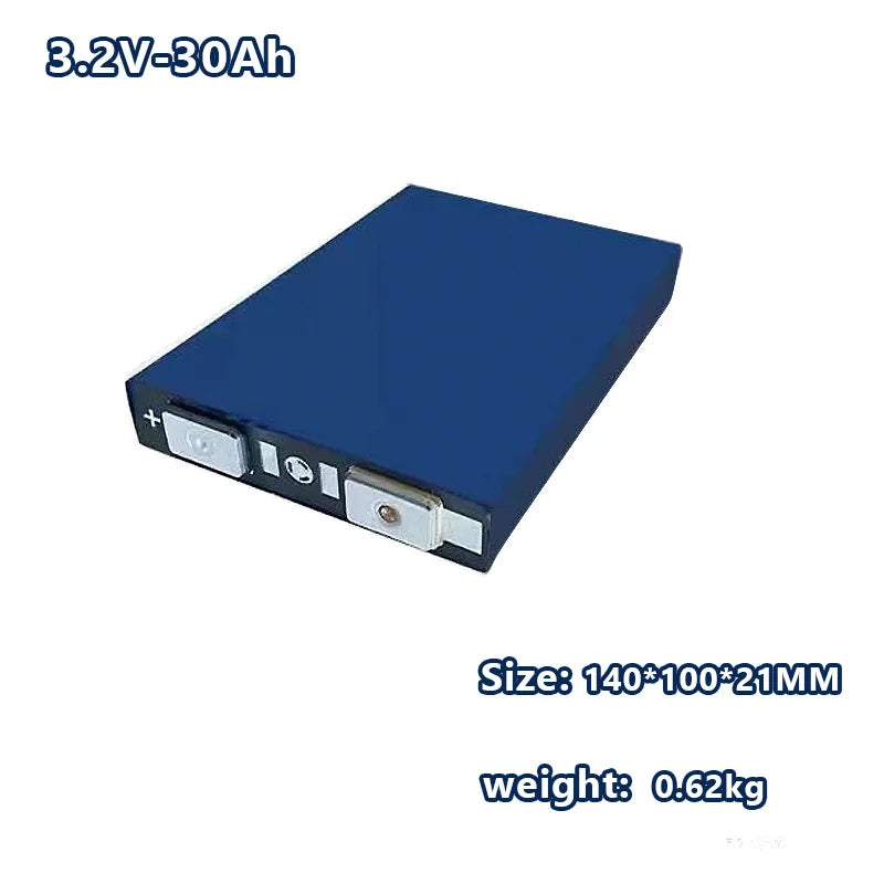 3.2V 32Ah LiFePO4 Rechargeable Battery, 5C Discharge – DIY 12V/24V/48V for E-boat, Motorcycle, Tricycle, Power Tool, Solar Light Oasis Select 1PCS nickel sheet