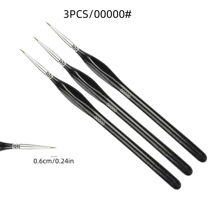 3/6 Fine Brush Set, Suitable for Acrylic Painting, Model Details, and Miniature Art | Precision Crafted Synthetic Nylon Bristles Oasis Select 3PCS 00000