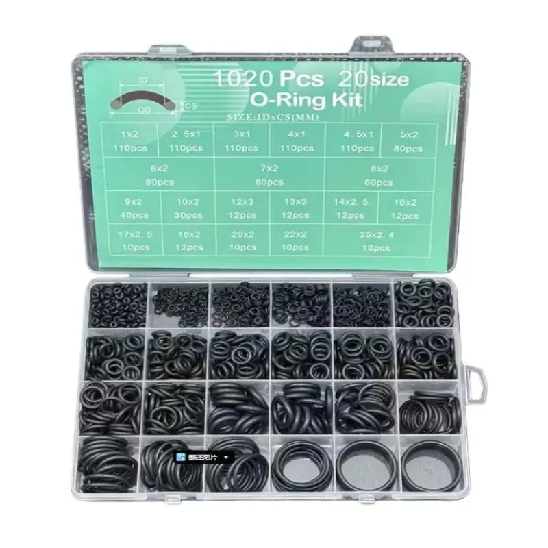 595/1020 Nitrile Rubber O-Ring Assortment; Ideal for Car Air Conditioning & Plumbing Fixtures Repair Oasis Select 1020pcs