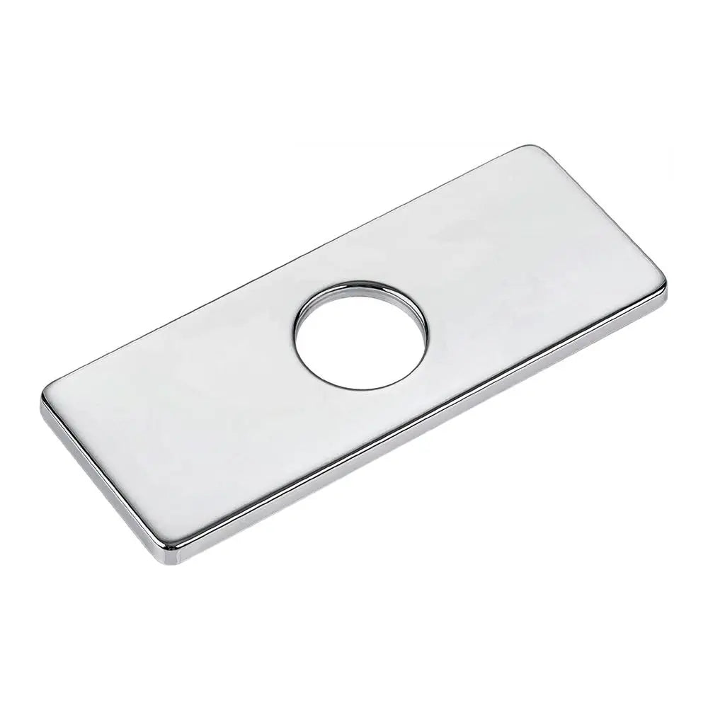 1PC Faucet Plate Hole Tap Cover Deck Plate Stainless Steel Bathroom Kitchen Sink For Most Single Hole Faucet Decorative Panel Oasis Select 6inch-Chrome