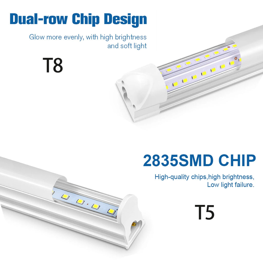 1-6pcs Led Bar Lights T5 15W/T8 25W Tube 50CM High Lumen Fluorescent Lamp For Shops, Hotels, Exhibition Halls Lighting 110V 220V Oasis Select