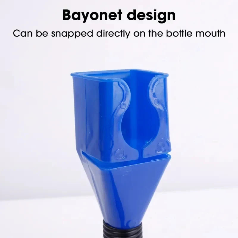 1/2/4/6pcs Blue Universal Plastic Multi-Function Wide Mouth Large Funnels Flexible Draining Tool Snap Funnel For Automotive Oil Oasis Select