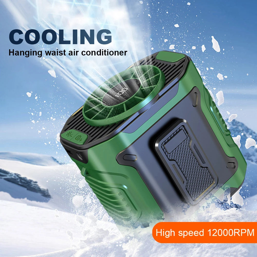 Portable Waist Clip Fan USB Rechargeable 3600mAh + Flashlight Wearable Portable Fan Oasis Select