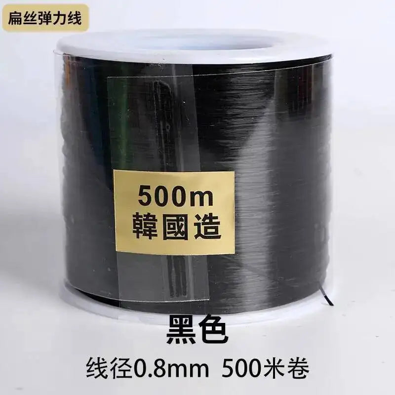 500M 0.8mm Flat Crystal Elastic Thread Bracelet String Leather Band Rope Wearing Bracelet Elastic Thread Buddha Bead Thread Oasis Select 2 0.8mm 500m