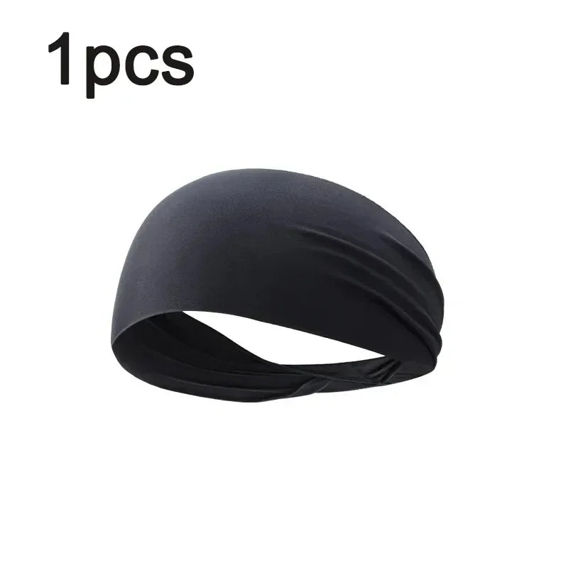 1/8PC Sweatband For Men Women Elastic Sport Hairbands Head Band Yoga Headbands Headwear Headwrap Sports Workout Hair Accessories Oasis Select black-1pcs