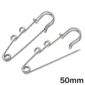 10pcs Heavy Duty Safety Pin Charms with 1/2/3/4/5 Loops for DIY Garment Blanket Skirts Knitted Fabric Brooch Crafts Jewelry Make Oasis Select 50mm With 2 Loop
