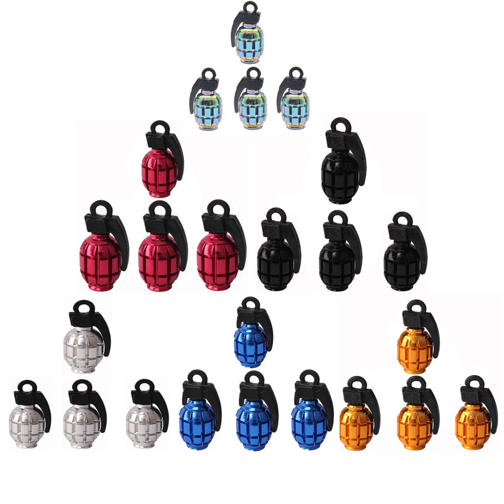 4PCS Colorful Tire Valve Stem Caps, Aluminium Alloy Tire Valve Stem Covers Universal Car Wheel Tire Valve Caps for Cars Trucks Oasis Select