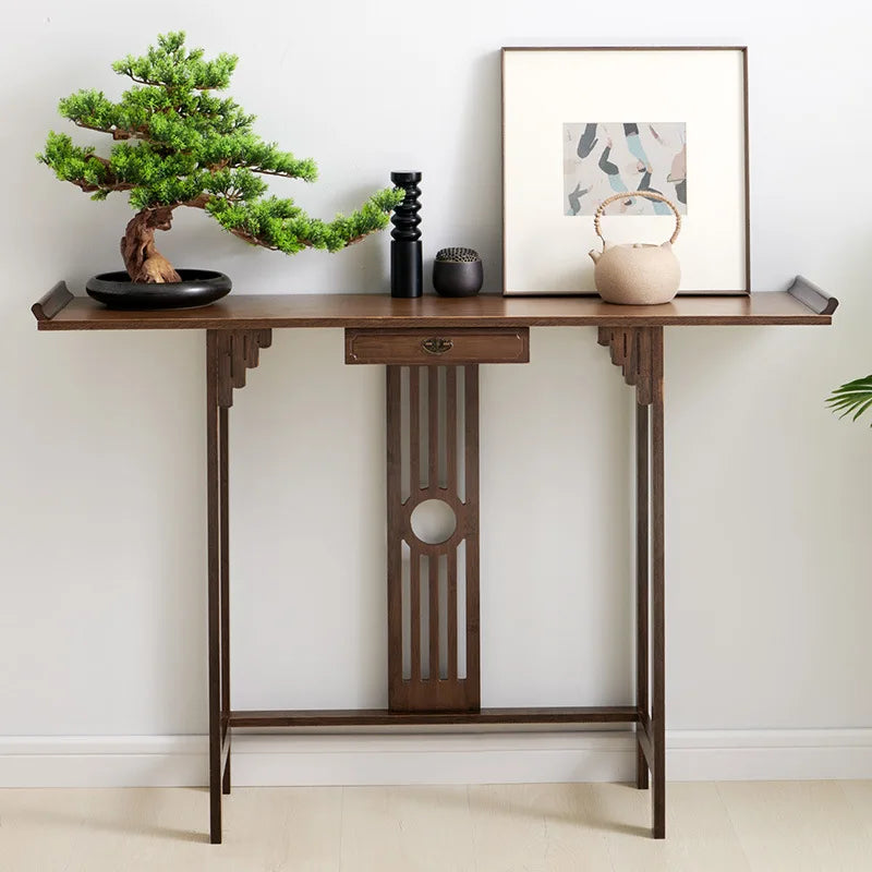New Chinese-style entrance table Zen entrance hall entrance table, living room strip case entry hotel end view table long table Oasis Select