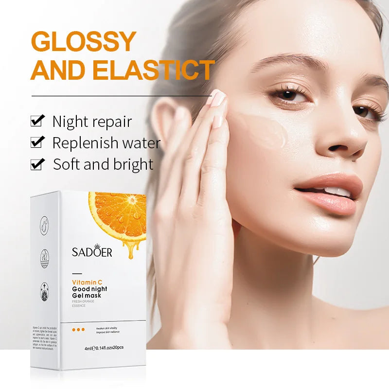 20pcs/box SADOER Sleeping Facial Masks Face Moisturizing Hydrating Anti-aging Whitening Anti Wrinkles Face Mask Facial Skin Care Oasis Select Vitamin C