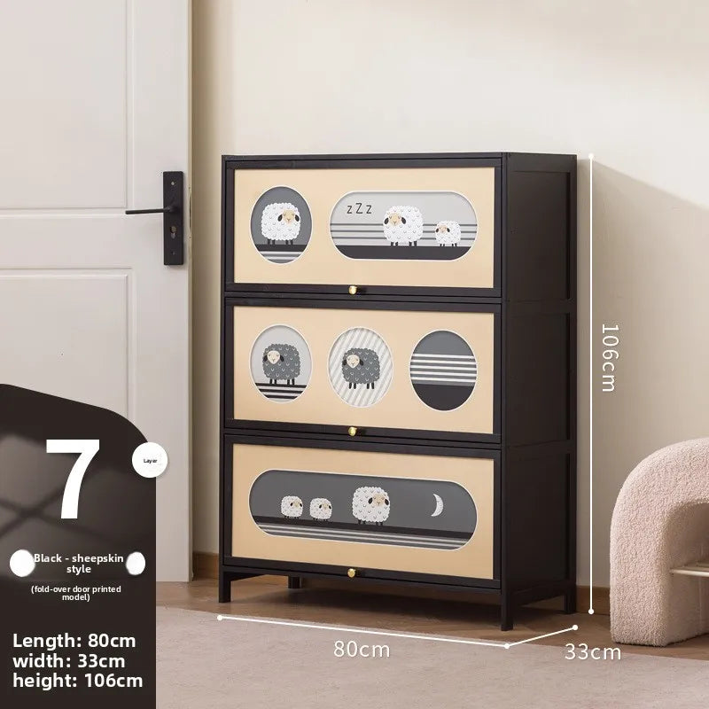 Multi-layer shoe rack outside the door of the home, artifact, large shoe cabinet, indoor corridor bamboo simple shoe cabinet Oasis Select 7th Floor 80cm