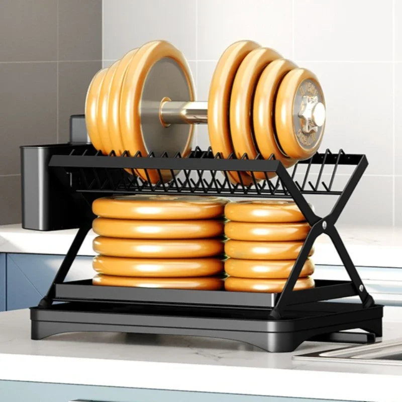 Kitchen Storage Dish Rack Foldable Household Multifunctional Storage Drain Dish Rack Oasis Select