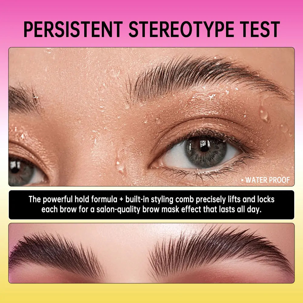 Super Lift Brow Glue Crazy Lift Brow Lamination Gel with Long-lasting Strong Hold & Built-In Styling Comb Clear Eyebrow Gel Make Oasis Select
