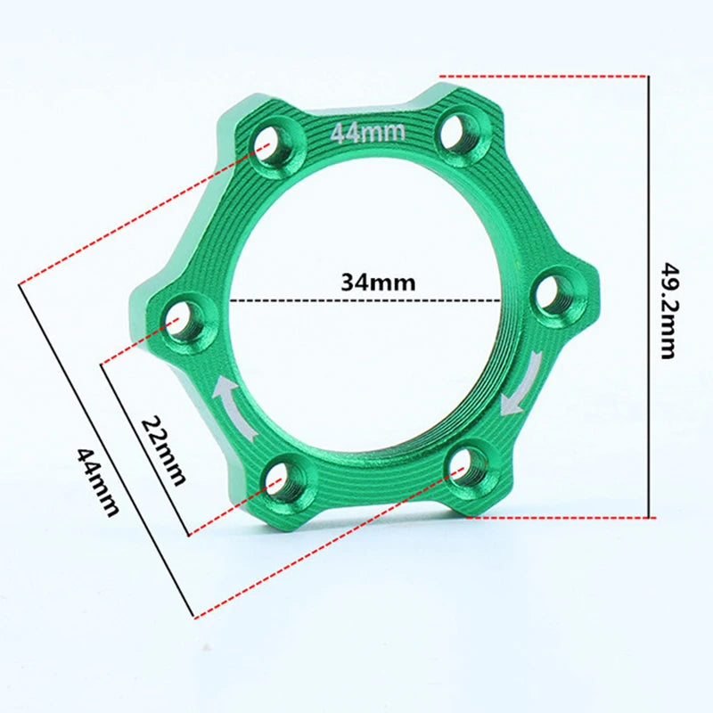 Bike Bicycle Flange Adapter Cycling Rotary 44mm Base Brake Parts Rotors Screw Supplies Threaded Aluminum Alloy Oasis Select Green