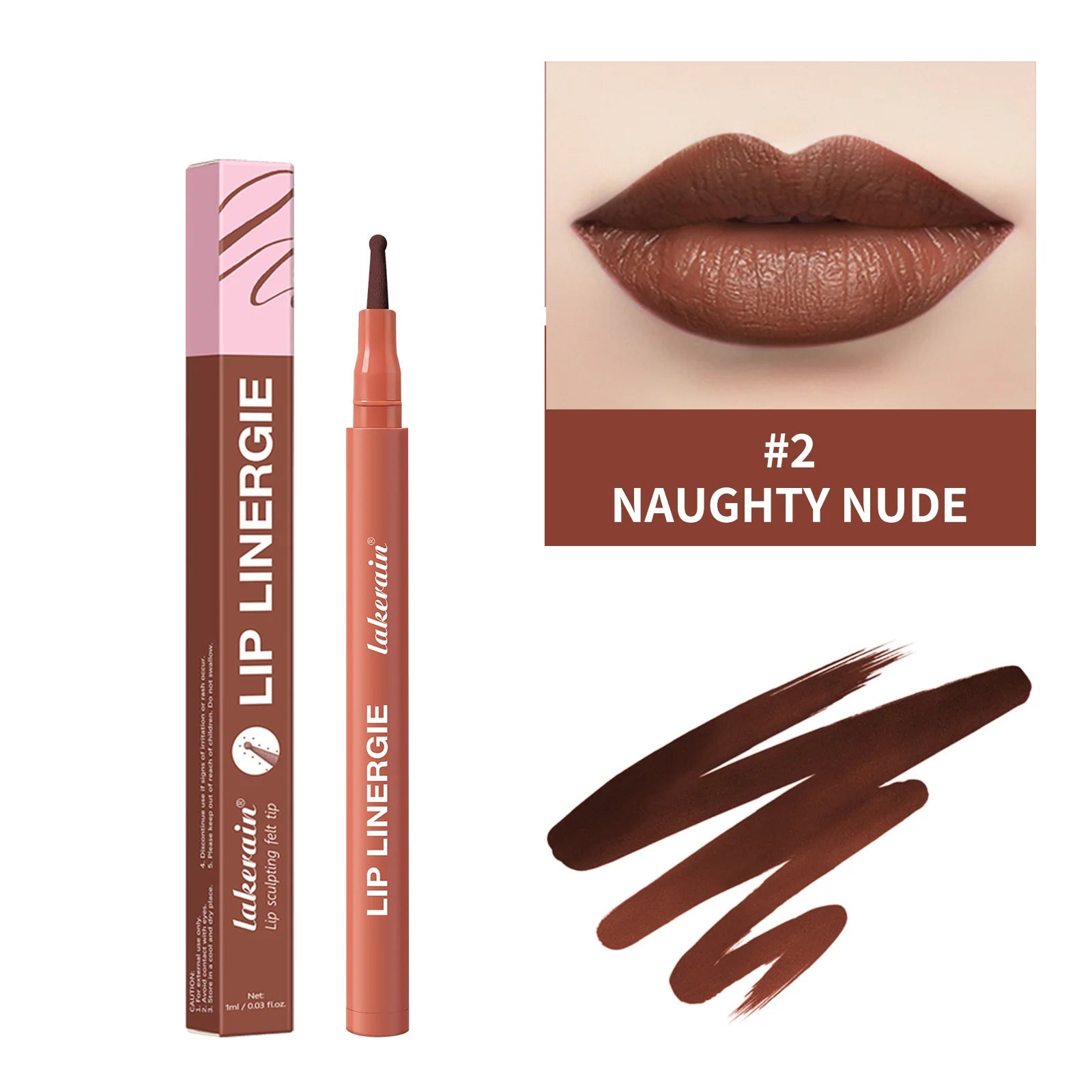 8 Colors Lip Lingerie Lip Liner Long Lasting Waterproof Stain Transfer Proof Smudge Resistant Color No Bleed Formula Cosmetics Oasis Select 02 NAUGHTY NUDE