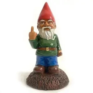 Rebellious Garden Gnome Statue Making a Rude Gesture with Long White Beard Funny Outdoor Decor for Garden Yard Gift for Friend Oasis Select B