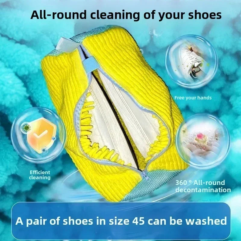 Durable Mesh Shoe Wash Bag with Zipper Rich Fluff Inside Protects Sneakers Casual Shoes in Washer Dryer Travel Storage Organizer Oasis Select