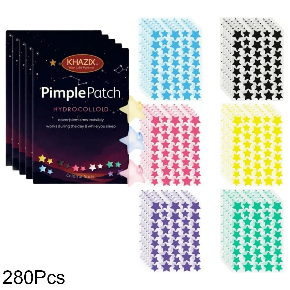 Colorful Stars Pimple Patches, 240/280PCS Cute Acne Blemishes Covering Stickers Invisible Hydrocolloid Acne Patch Zit Stickers Oasis Select B-280pcs