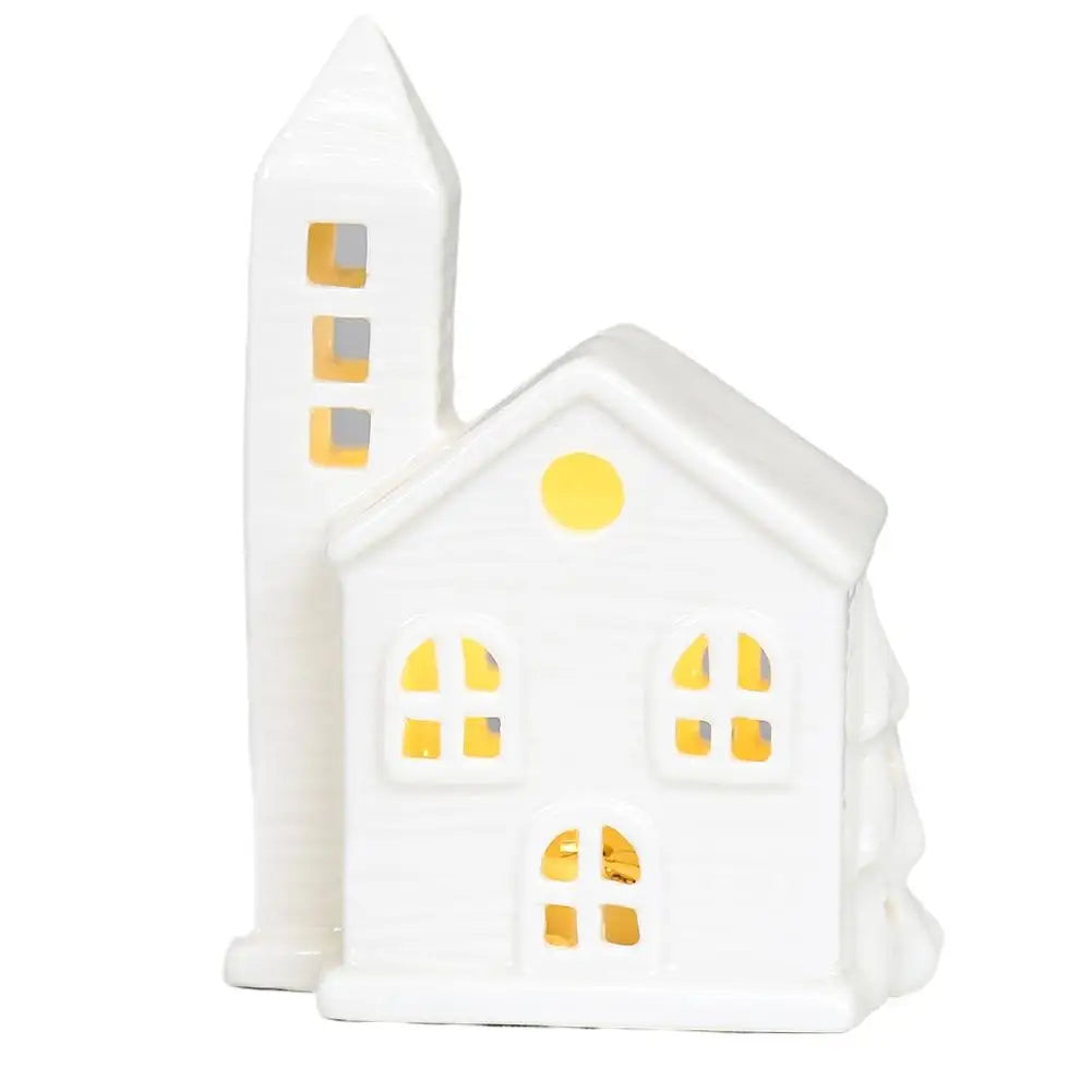 LED Ceramic Christmas Village House | Handmade Holiday Ornament