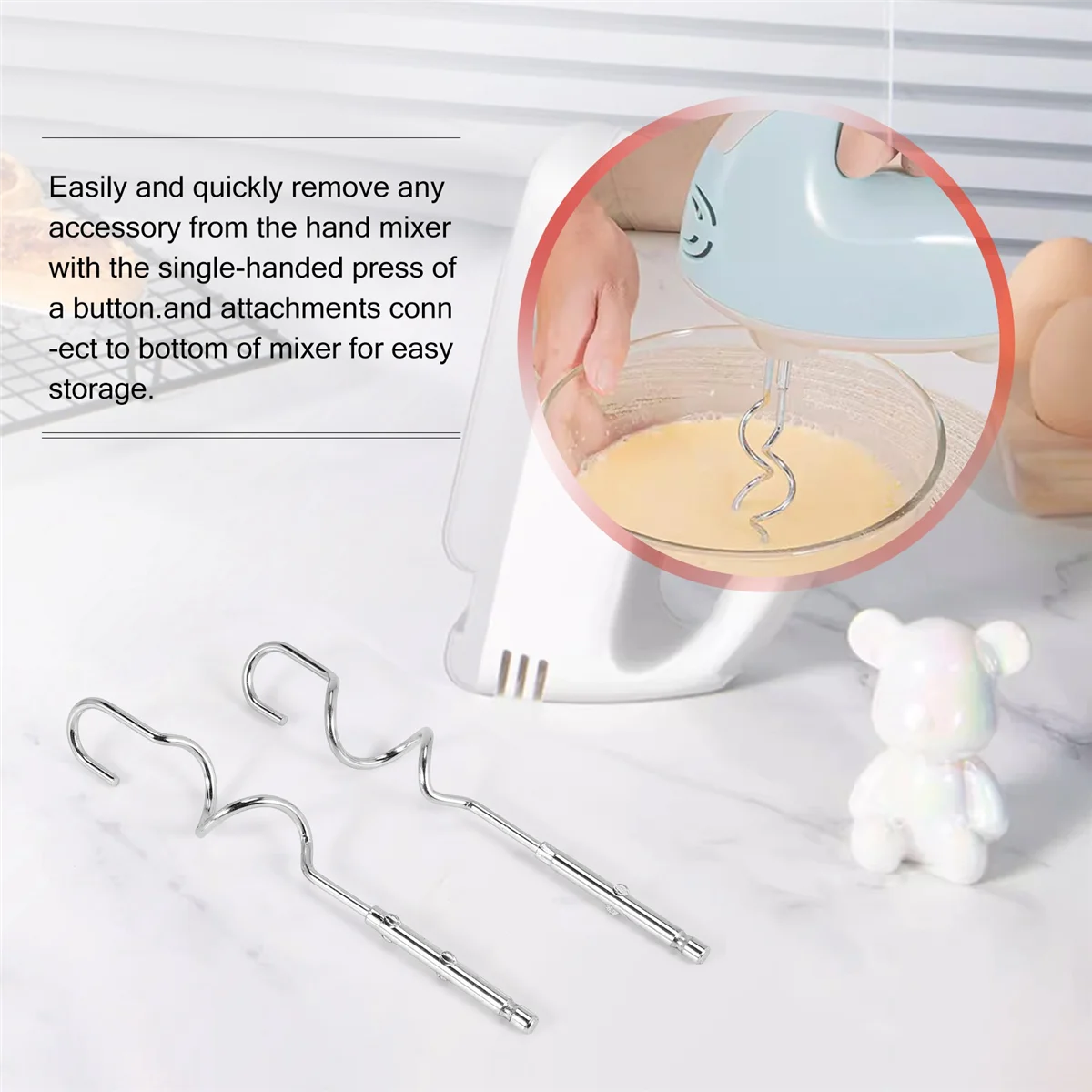 Economical Electric Hand Mixer 7-Speed Handheld Egg Whisk Kitchen Egg Sticks Dough Hooks Oasis Select