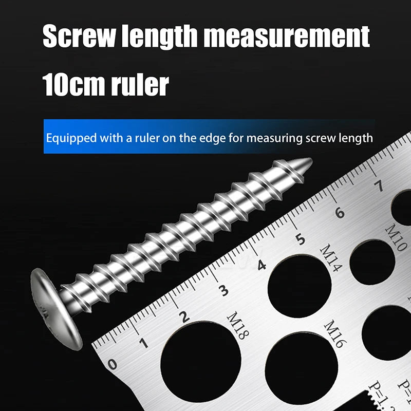 Thread Pitch Gauge Measurement Ruler For Screw Space Saving Measuring Gauge Tool For Bit Bolt Nut Screw Oasis Select