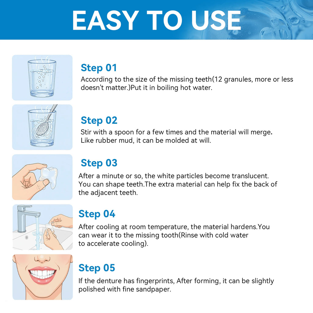 Instant Temporary Fake Teeth – Moldable Cosmetic Dental Kit