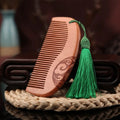 Peach Wood Double-Sided Comb with Tassel | Nanmu Gift Comb