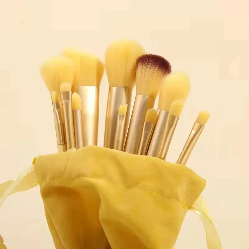 13/33pcs Professional Makeup Brush Set with Accessories for Combination Skin- Featuring Soft Brushes，Suitable for Beginners Oasis Select China Mainland 13pcs yellow