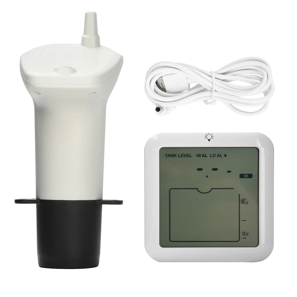 Level Guage Wireless LCD Display Water Tank Liquid Level Meter Temperature Height Monitor Alarm Clock Sensor Oasis Select