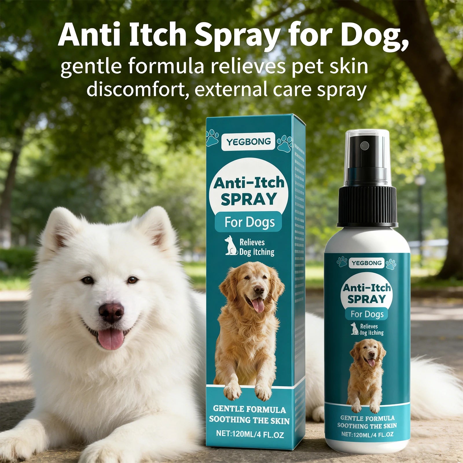 Anti Itch Spray for Dog Itch Relief Soothing Dog Skin Discomfortable Remove Mites Reduce Redness Pet Skin Repair Spray 120ml Oasis Select