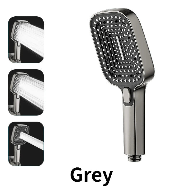 3 Mode Adjustable Shower Head Rainfall Shower Large Flow Showerhead High Pressure Water Saving Shower Mixer Bathroom Accessories Oasis Select Grey