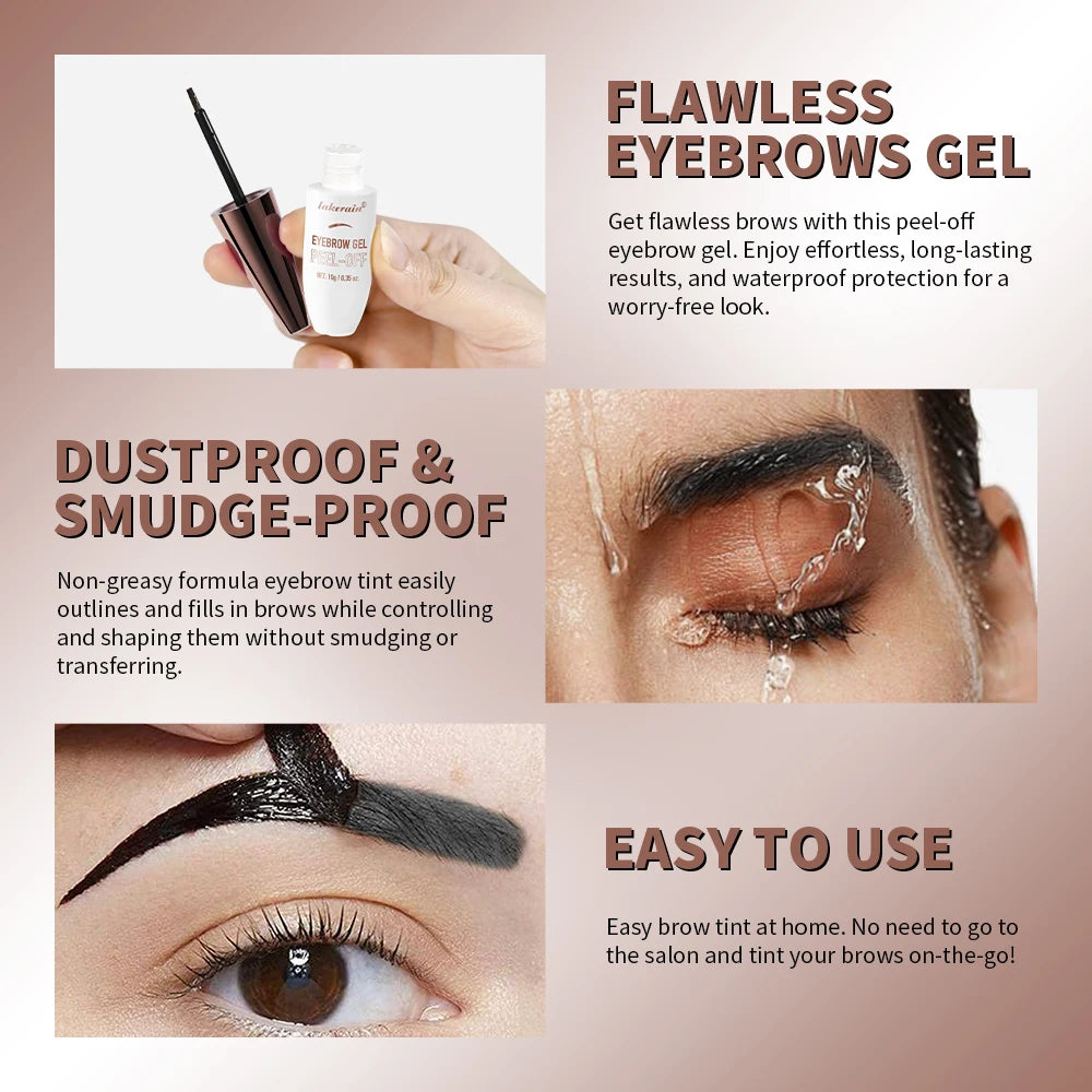 Lakerain Eyebrow Gel Tattoo Easy Peel-off Liquid Dyeing Eyebrow Cream Waterproof Durable Brow Tint Film Forming Cosmetics Oasis Select