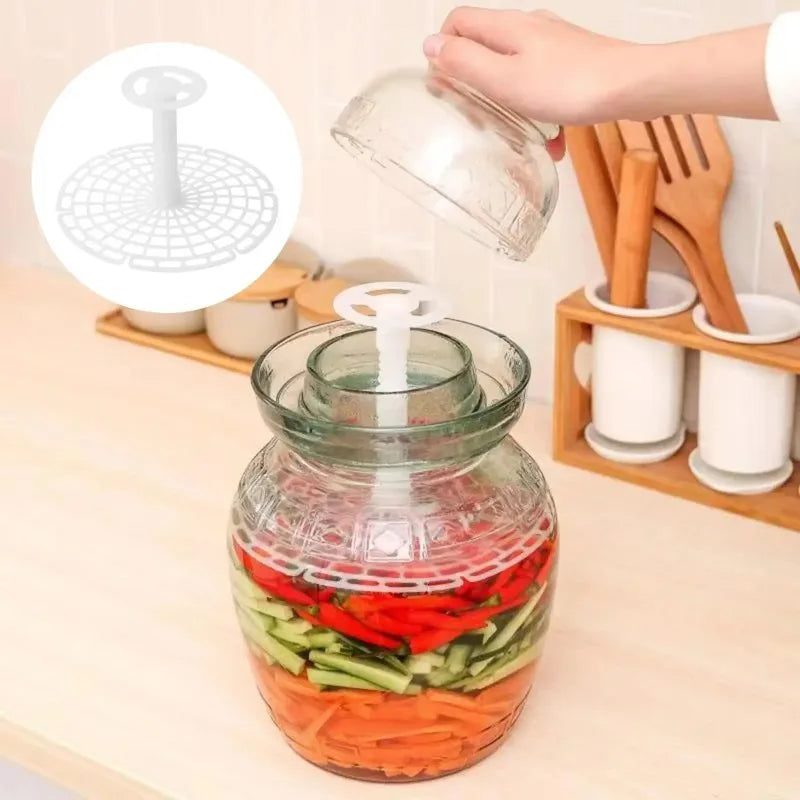 Pickle Jar Press Plate Vertical Weight Holder Anti Float Vegetable Fixing Rack For Fermentation Kimchi Sauerkraut Home Oasis Select