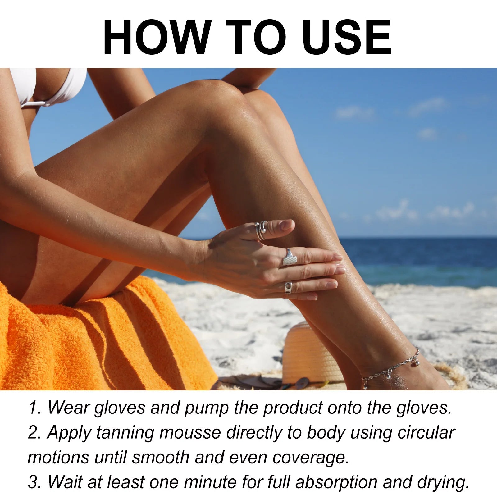 OceAura Self Tanning Mousse – Sunless Bronzer Spray 60ml