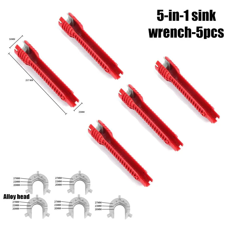 Sink bathroom wrench plumbing installation tool household water pipe faucet angle valve sink maintenance disassembly wrench Oasis Select 5-in-1-5pcs