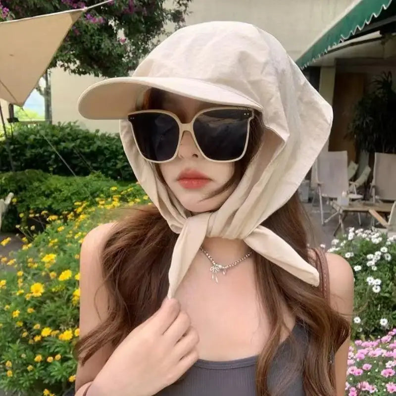 Unisex Outdoor Visor Hat with Adjustable Bandana Headscarf