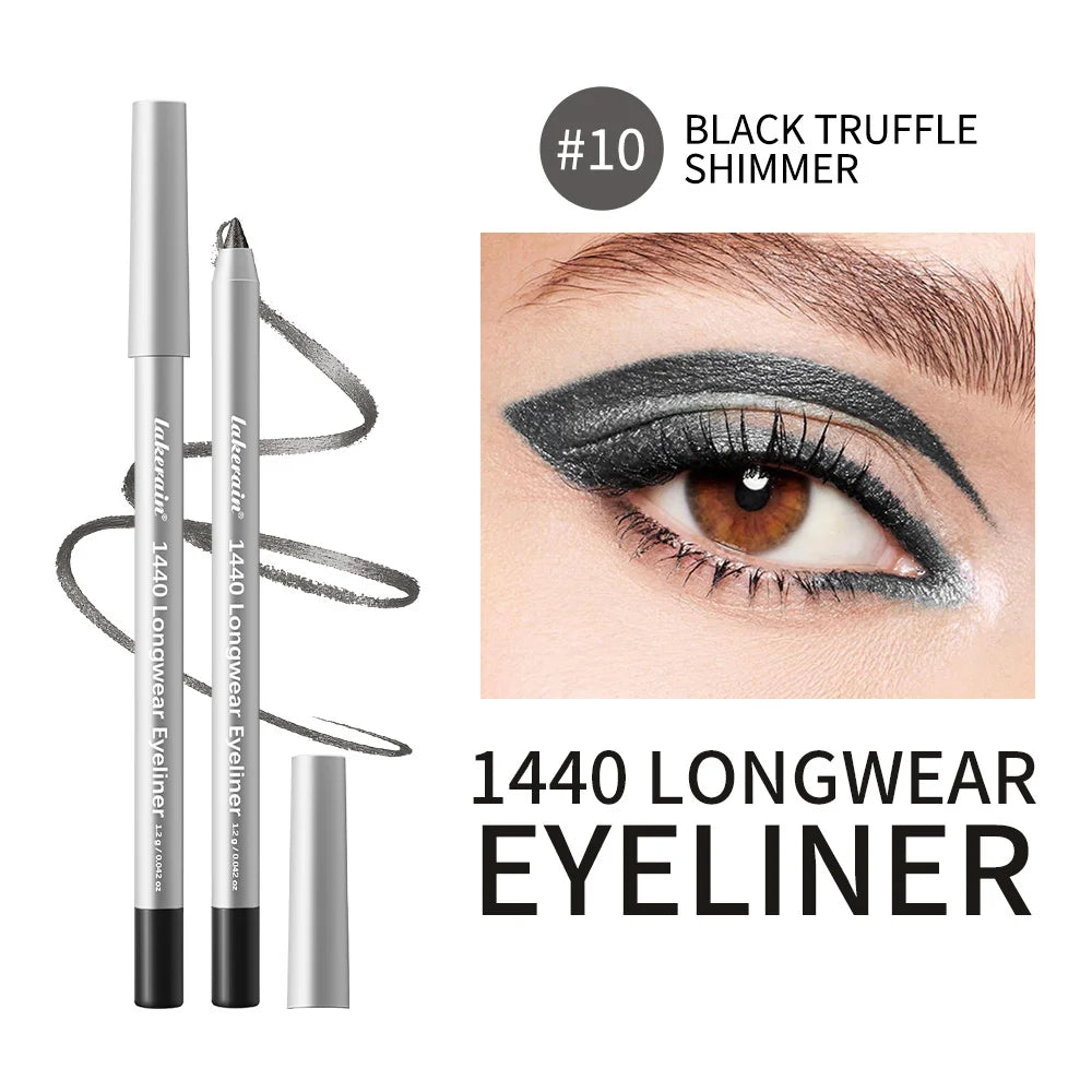 12 Colors Eyeliner Pencil Long-lasting Wear Waterproof Smudge-proof Smooth Precise Application Smokey Eyeliner Pencil Makeup Oasis Select Color 10